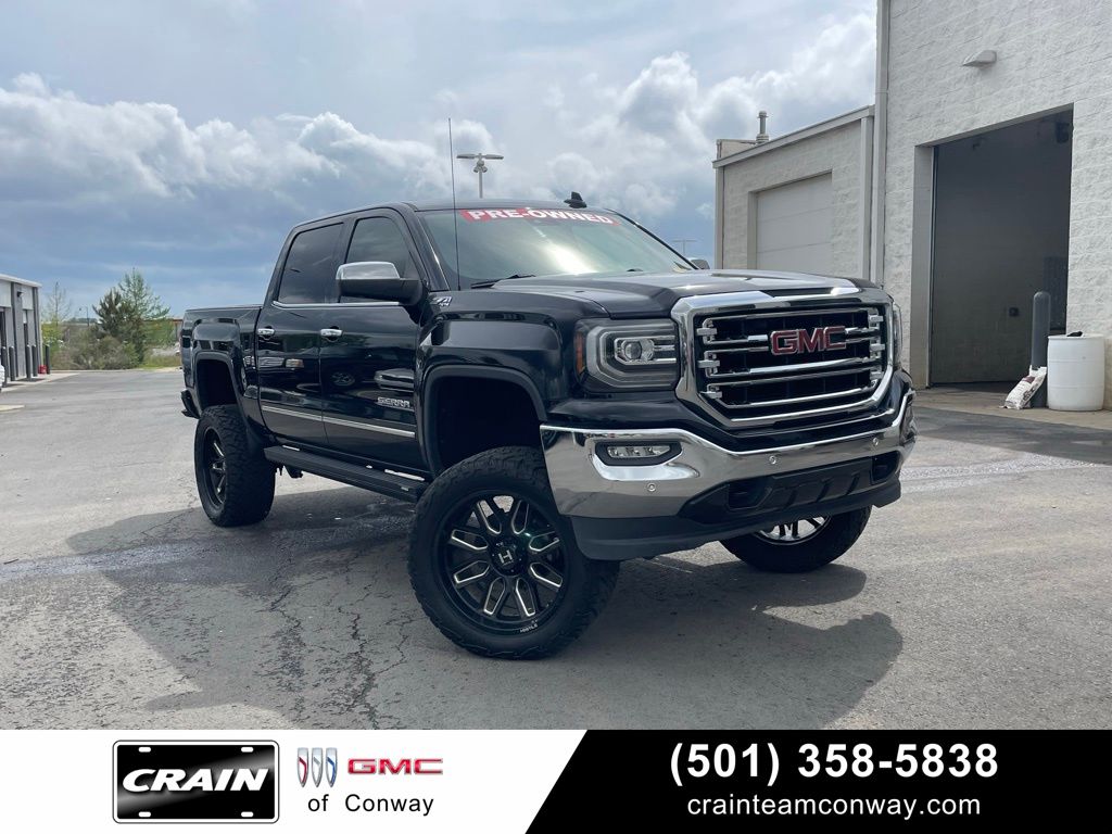 Onyx Black 2018 GMC Sierra 1500 SLT Crew Cab 4WD Pickup Truck Four-Wheel Drive 8-Speed Automatic Overdrive