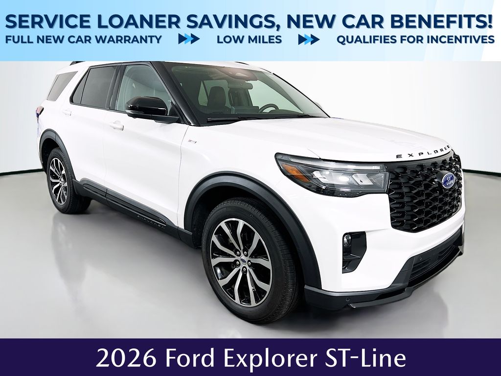 Star White Metallic Tri-Coat 2026 Ford Explorer SUV / Crossover All-Wheel Drive Automatic