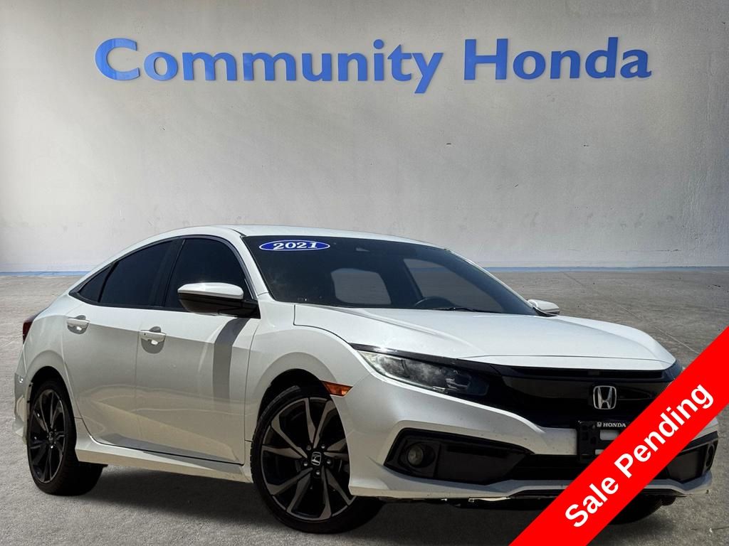 2021 Honda Civic Sport White at Central Houston Nissan