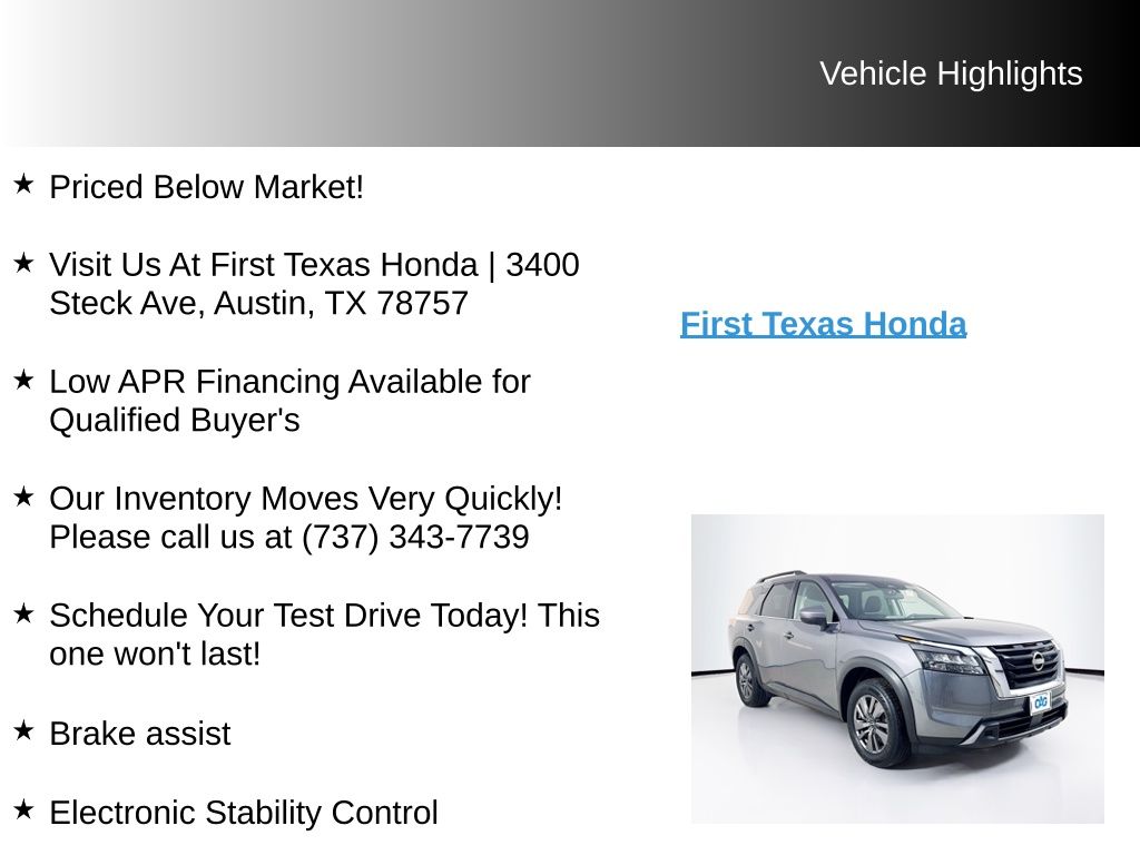 Used Car 2024 Nissan Pathfinder  Sv For Sale Under $30,000 In Austin, Texas