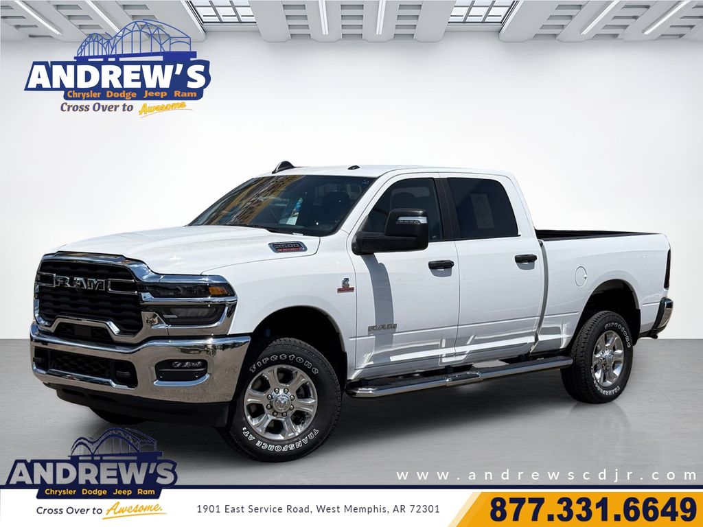Bright White Clearcoat 2025 RAM 2500 Big Horn Crew Cab 4WD Pickup Truck Four-Wheel Drive 8-Speed Automatic