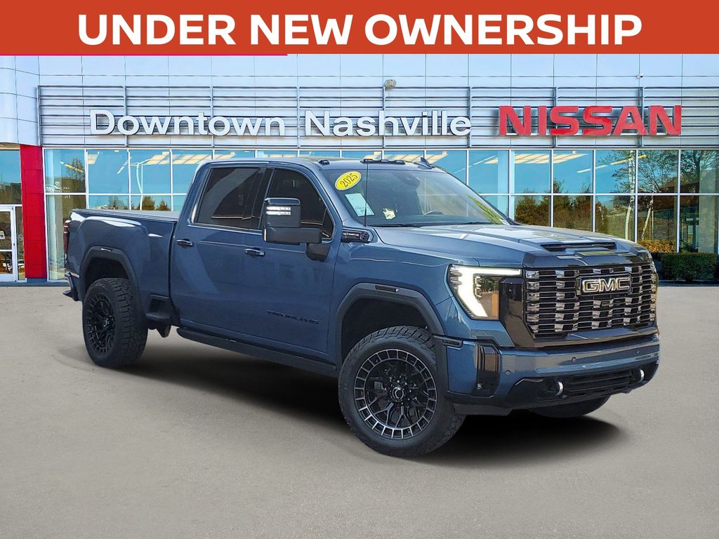 Downpour Metallic 2025 GMC Sierra 2500HD Denali Ultimate Crew Cab 4WD Pickup Truck Four-Wheel Drive Automatic