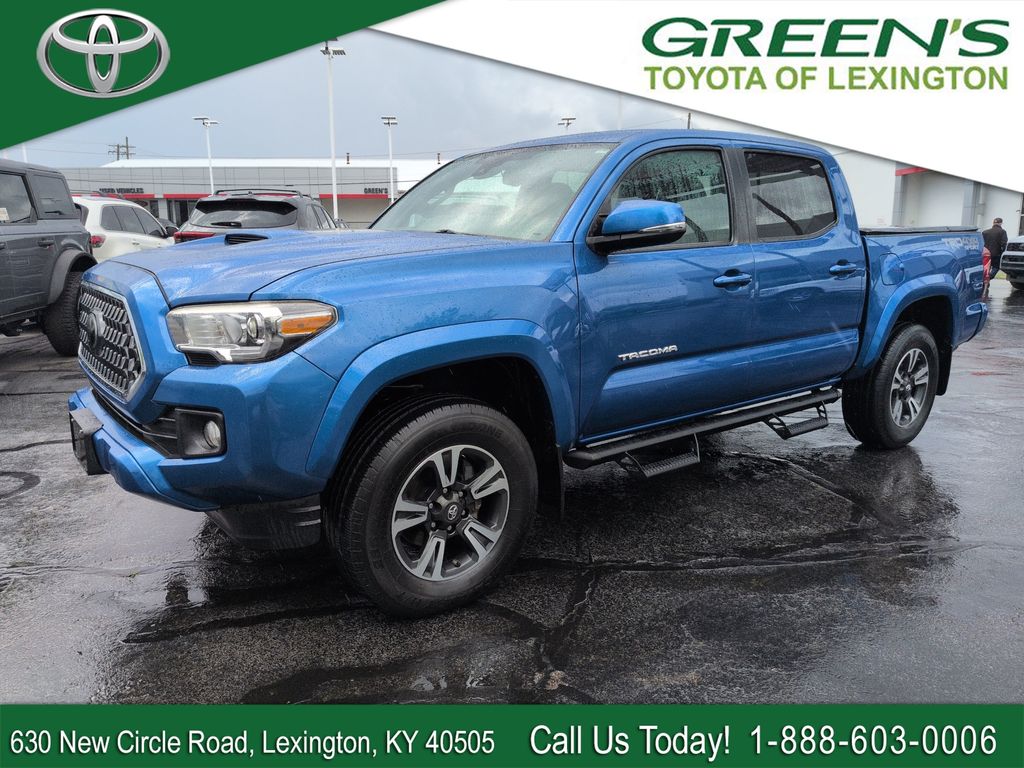 Blazing Blue Pearl 2018 Toyota Tacoma TRD Sport Double Cab 4WD Pickup Truck Four-Wheel Drive 6-Speed Automatic