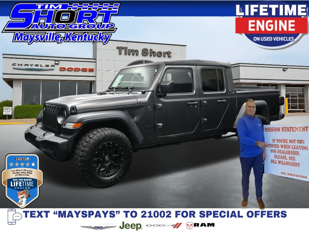 Gray (Granite Crystal Metallic Clearcoat) 2022 Jeep Gladiator Pickup Truck Four-Wheel Drive 6-Speed Manual