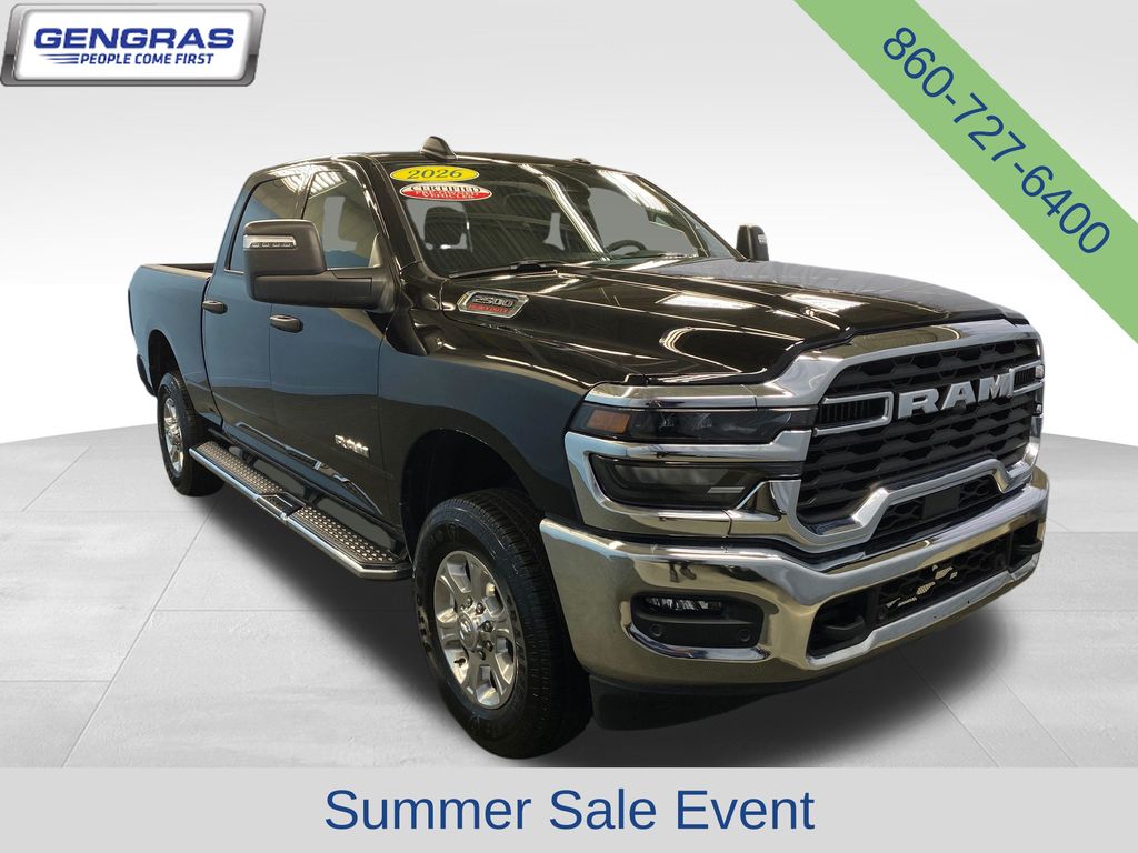 Diamond Black Crystal Pearlcoat 2026 RAM 2500 Big Horn Crew Cab 4WD Pickup Truck Four-Wheel Drive 8-Speed Automatic