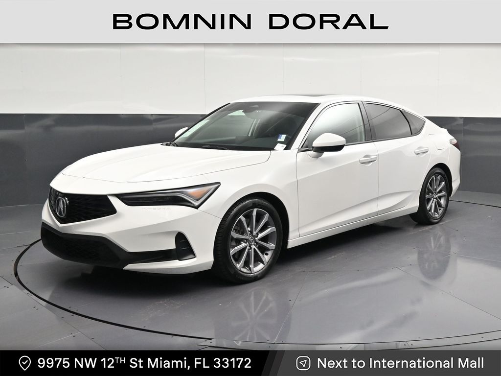White 2023 Acura Integra Sedan Front-Wheel Drive Continuously Variable Transmission