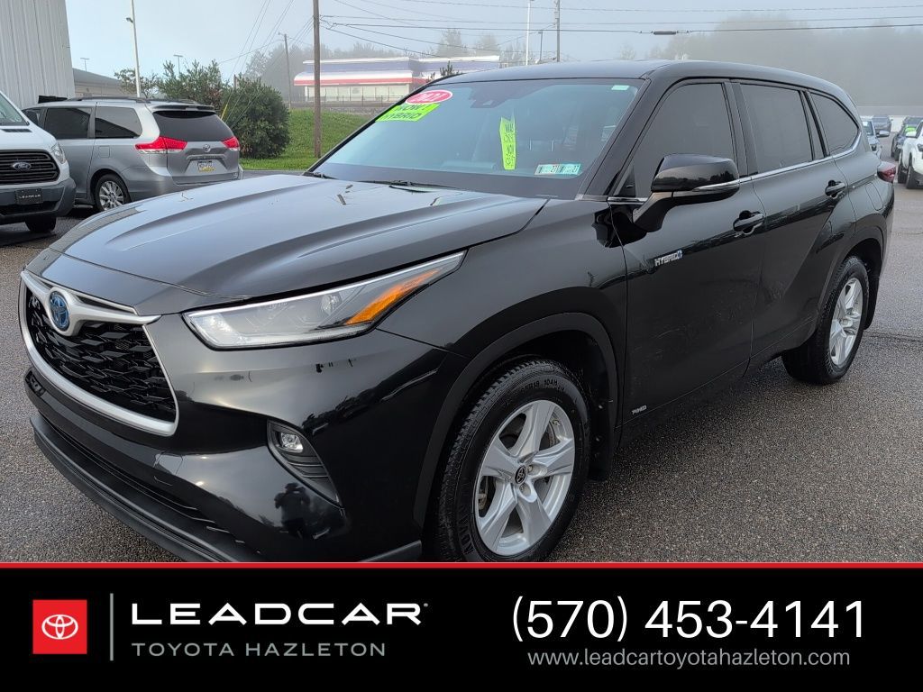 Midnight Black Metallic 2021 Toyota Highlander Hybrid SUV / Crossover All-Wheel Drive Continuously Variable Transmission