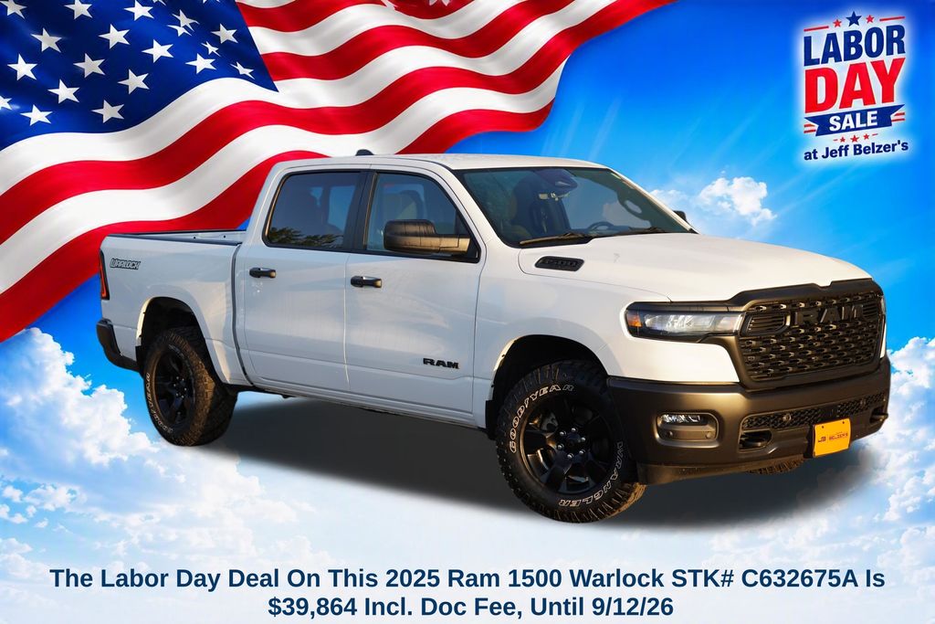 Bright White Clearcoat 2025 RAM 1500 Pickup Truck Four-Wheel Drive 8-Speed Automatic