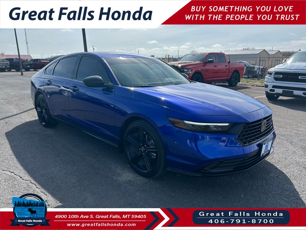 Canyon River Blue Metallic 2025 Honda Accord Hybrid Sport-L FWD Sedan Front-Wheel Drive Continuously Variable Transmission