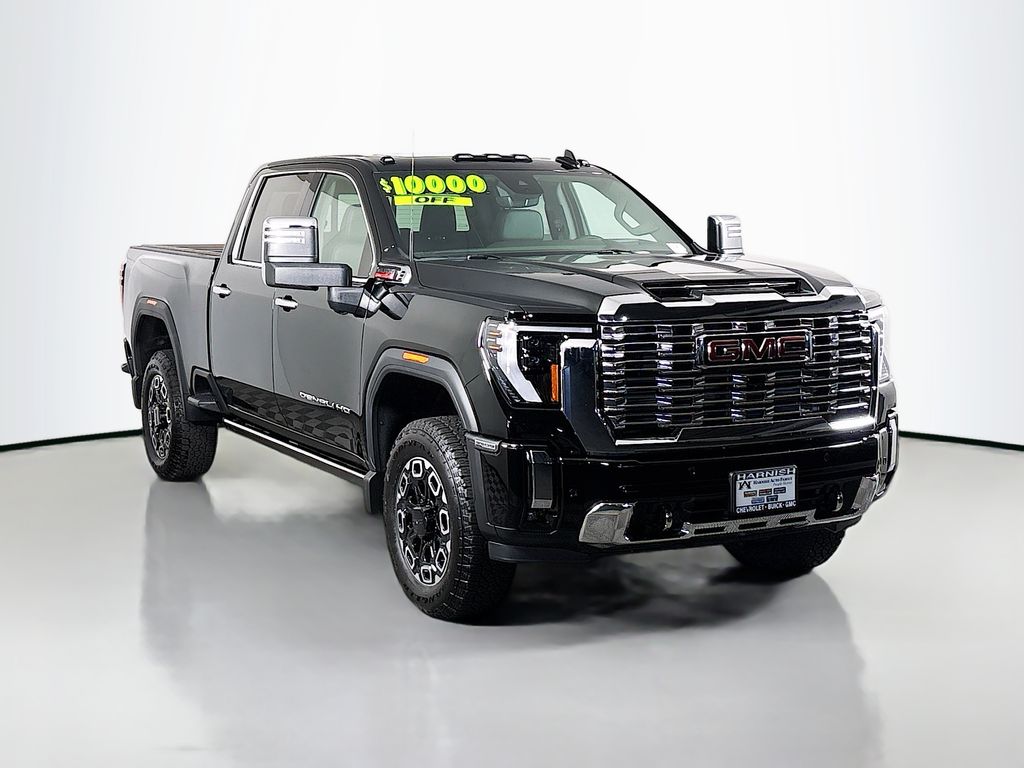 Onyx Black 2025 GMC Sierra 3500HD Denali Crew Cab 4WD Pickup Truck Four-Wheel Drive Automatic