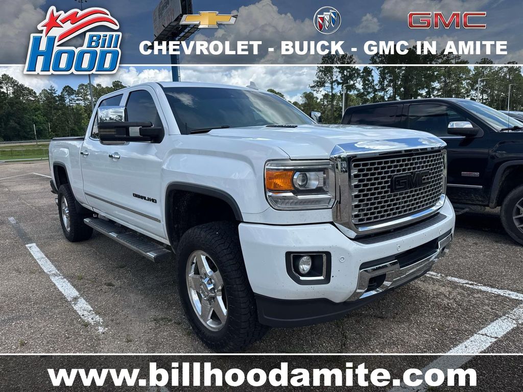 Summit White 2015 GMC Sierra 2500HD Denali Crew Cab SB 4WD Pickup Truck Four-Wheel Drive 6-Speed Automatic