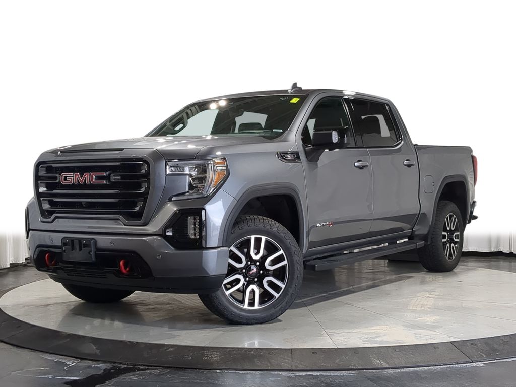 Gray (Satin Steel Metallic) 2020 GMC Sierra 1500 AT4 Crew Cab 4WD Pickup Truck Four-Wheel Drive Automatic