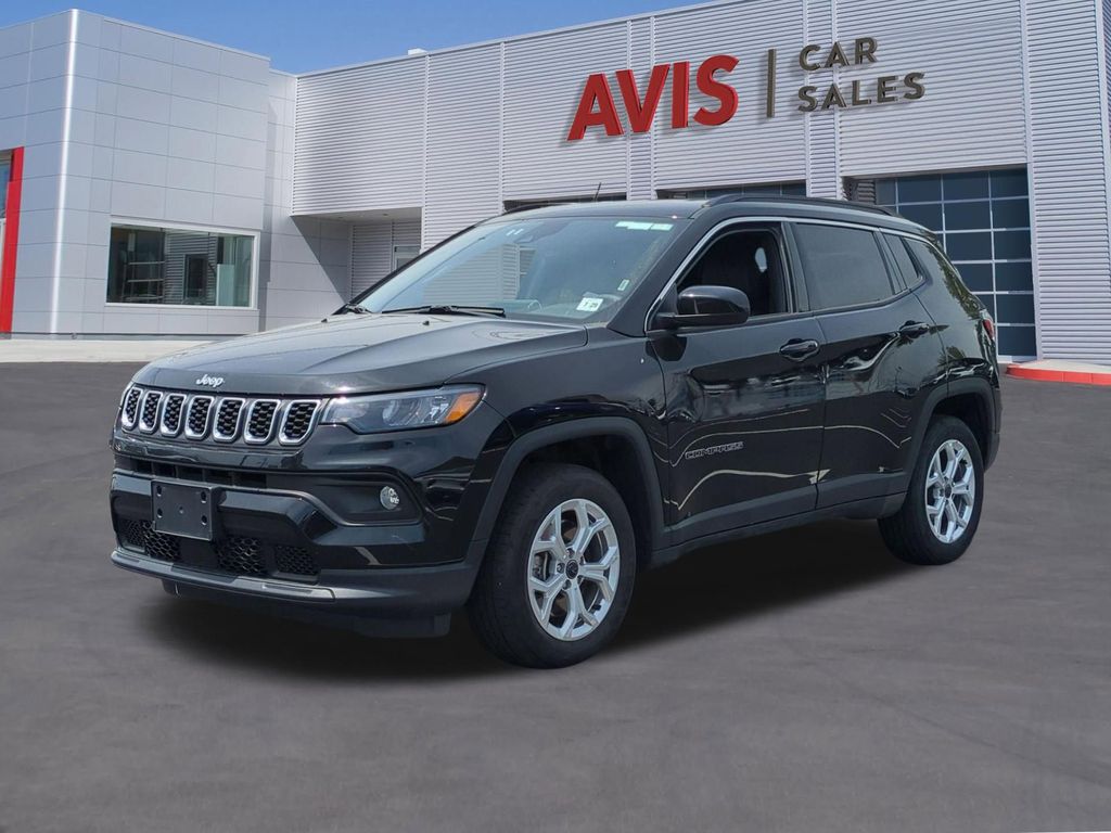 Black 2025 Jeep Compass Latitude 4WD SUV / Crossover Four-Wheel Drive 8-Speed Automatic