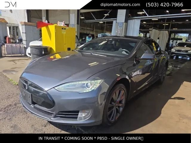 Gray 2015 Tesla Model S P85D AWD Sedan All-Wheel Drive 1-Speed Automatic