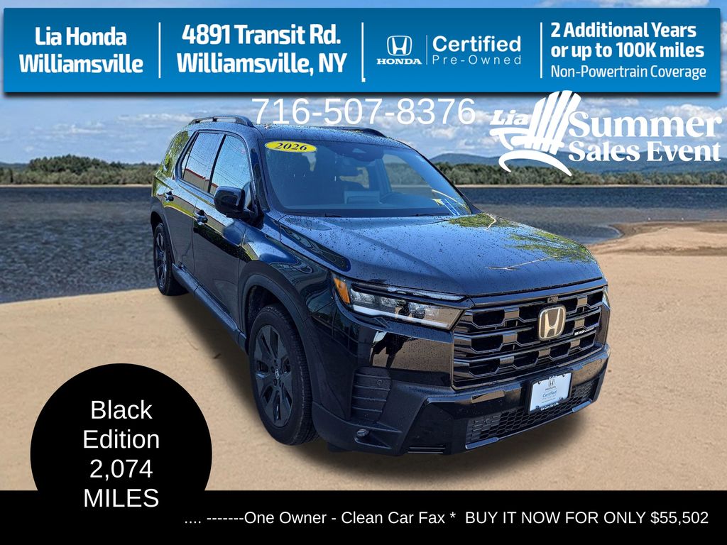 Crystal Black Pearl 2026 Honda Pilot SUV / Crossover All-Wheel Drive Automatic