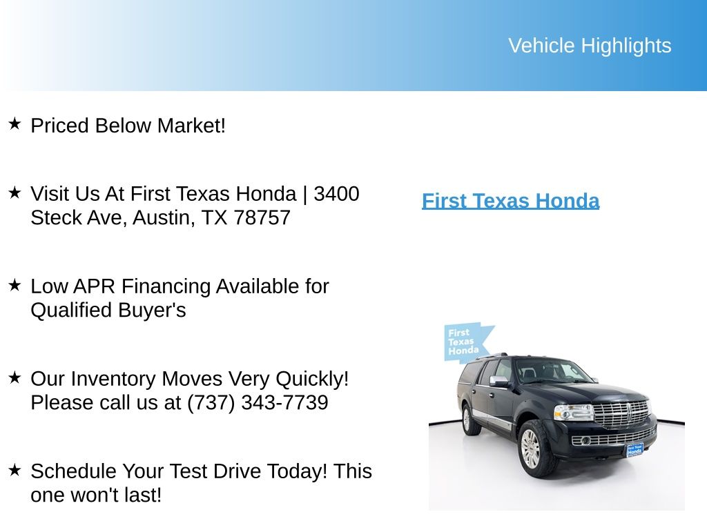 Used Car 2013 Lincoln Navigator L  Base For Sale Under $10,000 In Austin, Texas