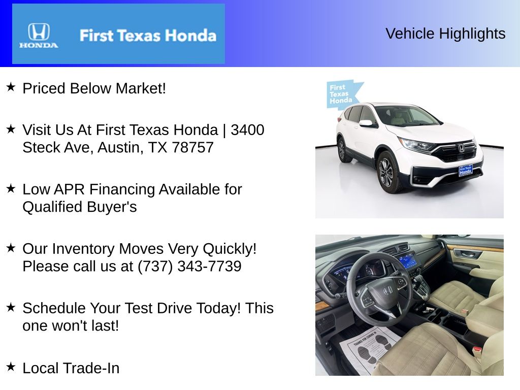 Used Car 2021 Honda Cr-v  Ex For Sale Under $25,000 In Austin, Texas