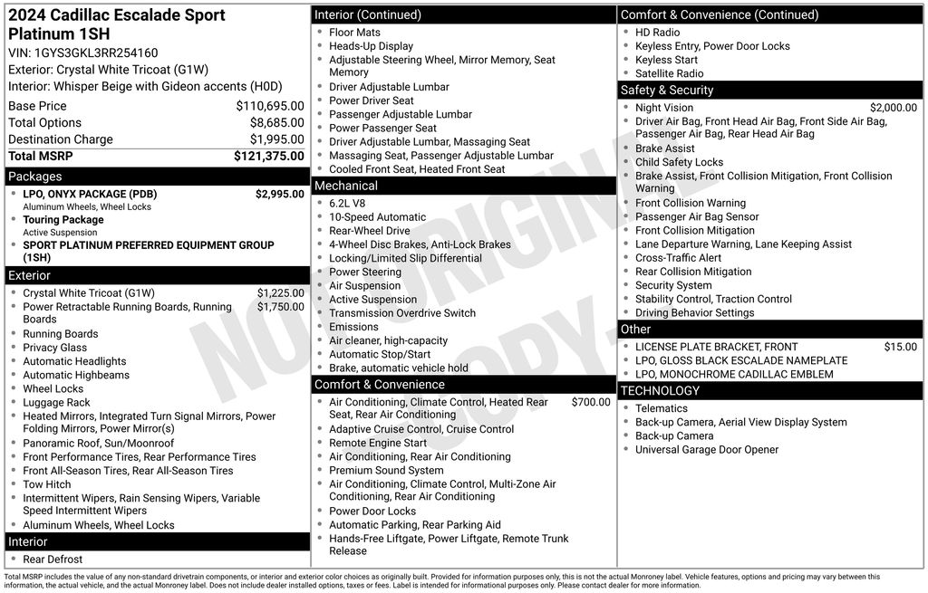 Used Car 2024 Cadillac Escalade  Sport Platinum For Sale Under $100,000 In Austin, Texas