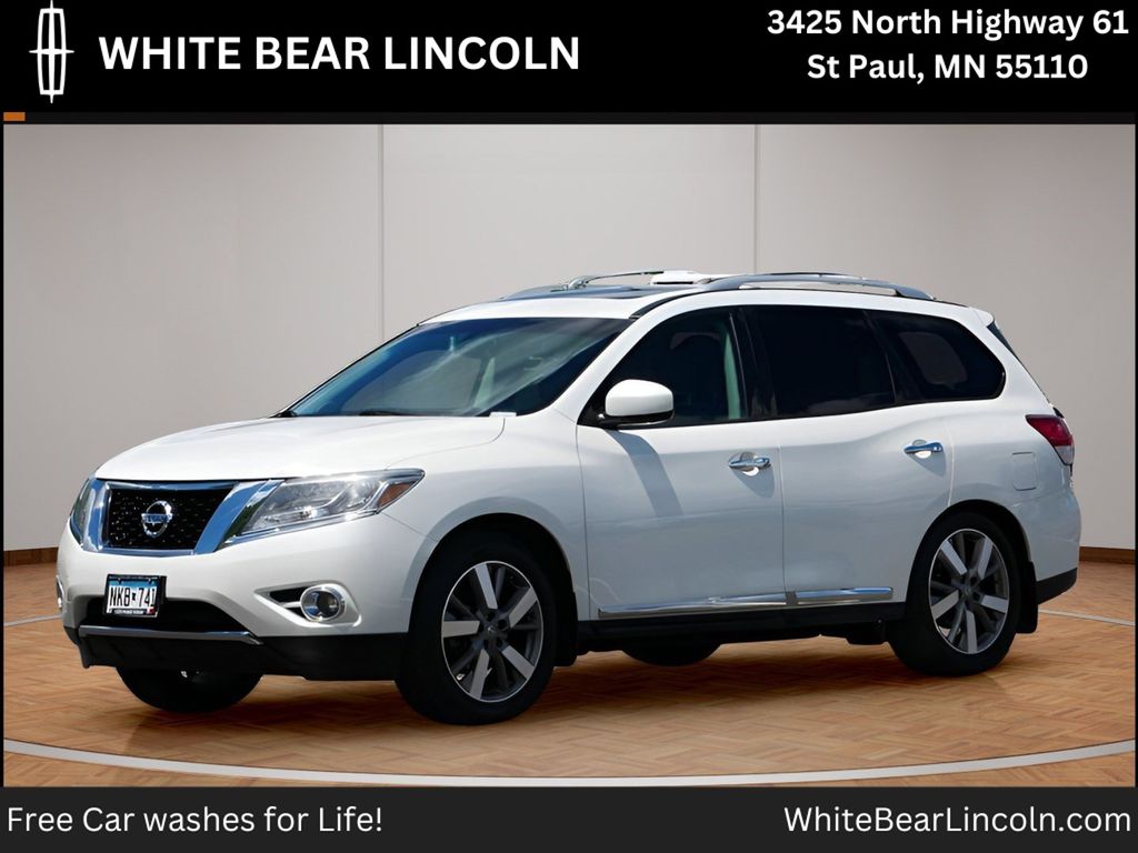 Pearl White 2015 Nissan Pathfinder SUV / Crossover Four-Wheel Drive Continuously Variable Transmission