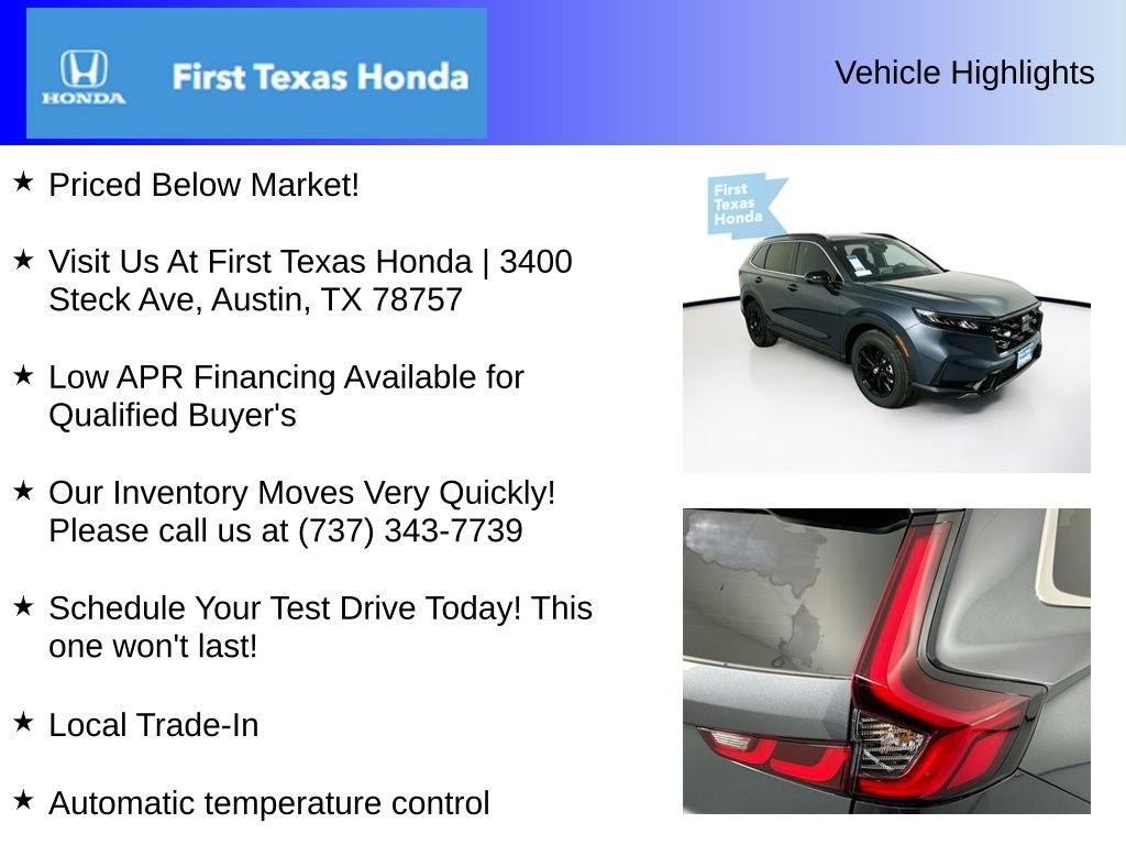 Used Car 2025 Honda Cr-v Hybrid  Wagon 4 Dr. Sport All Wheel Drive For Sale Under $35,000 In Austin, Texas