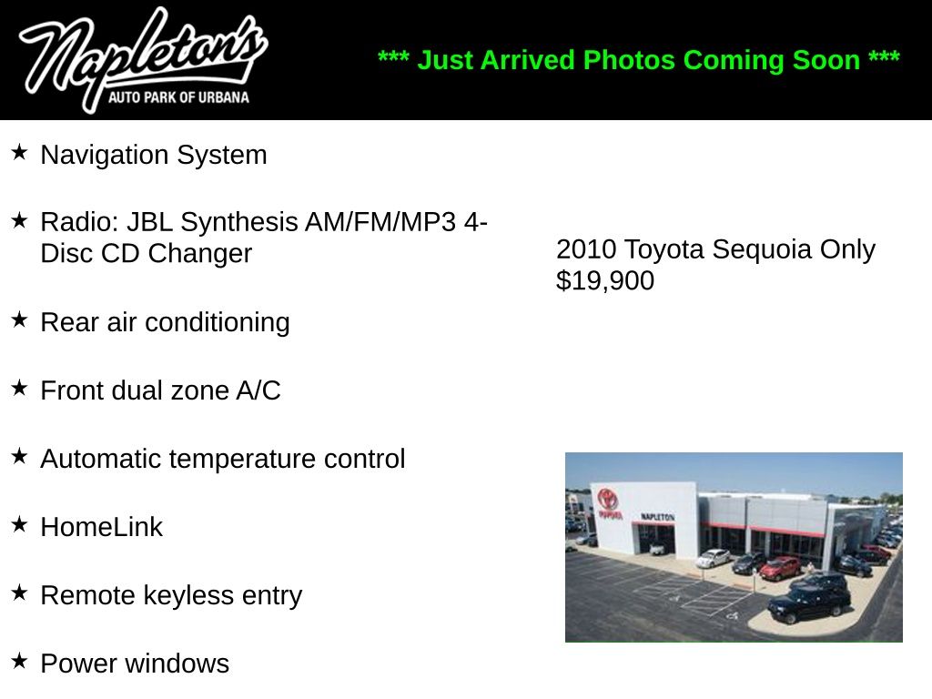 White (Blizzard Pearl) 2010 Toyota Sequoia SUV / Crossover Four-Wheel Drive 6-Speed Automatic Overdrive