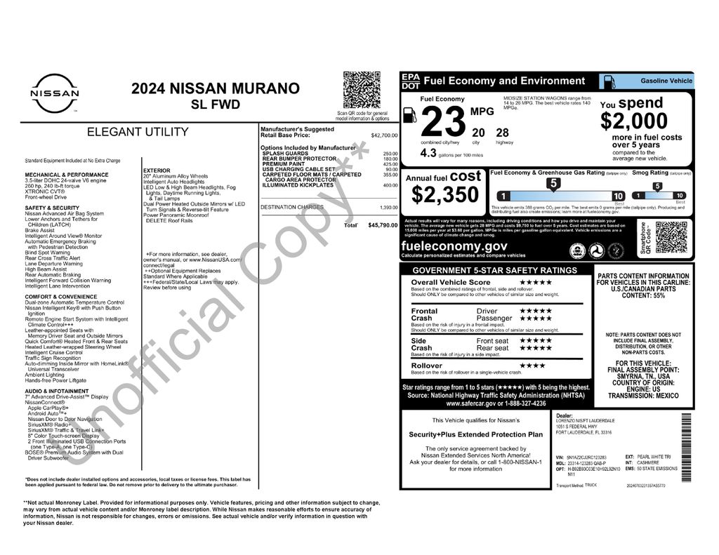Used 2024 White Nissan SL image 3