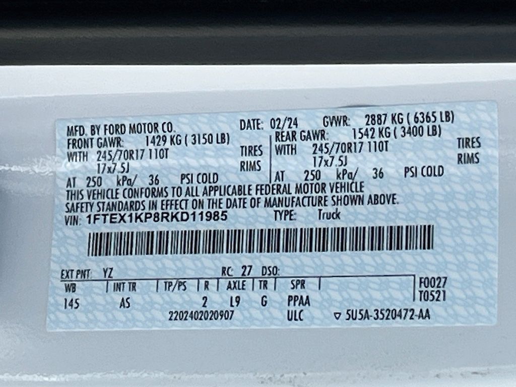 2024 Ford F-150 XL White at Shottenkirk Kia Fort Bend