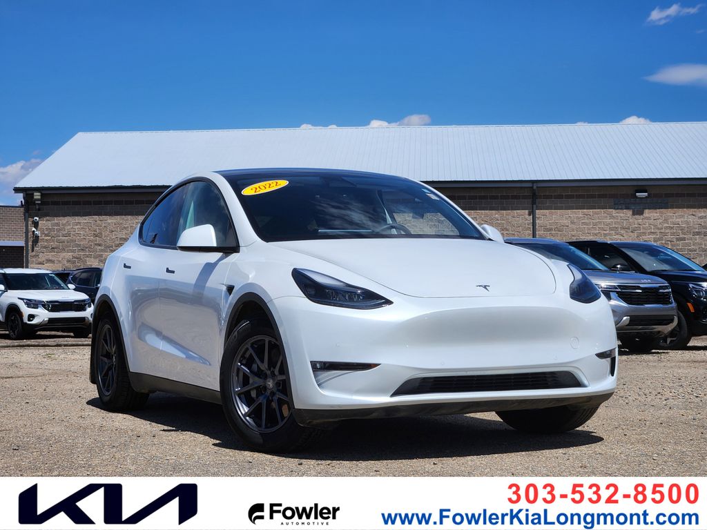 Pearl White Multi-Coat 2022 Tesla Model Y Long Range AWD SUV / Crossover All-Wheel Drive 1-Speed Automatic