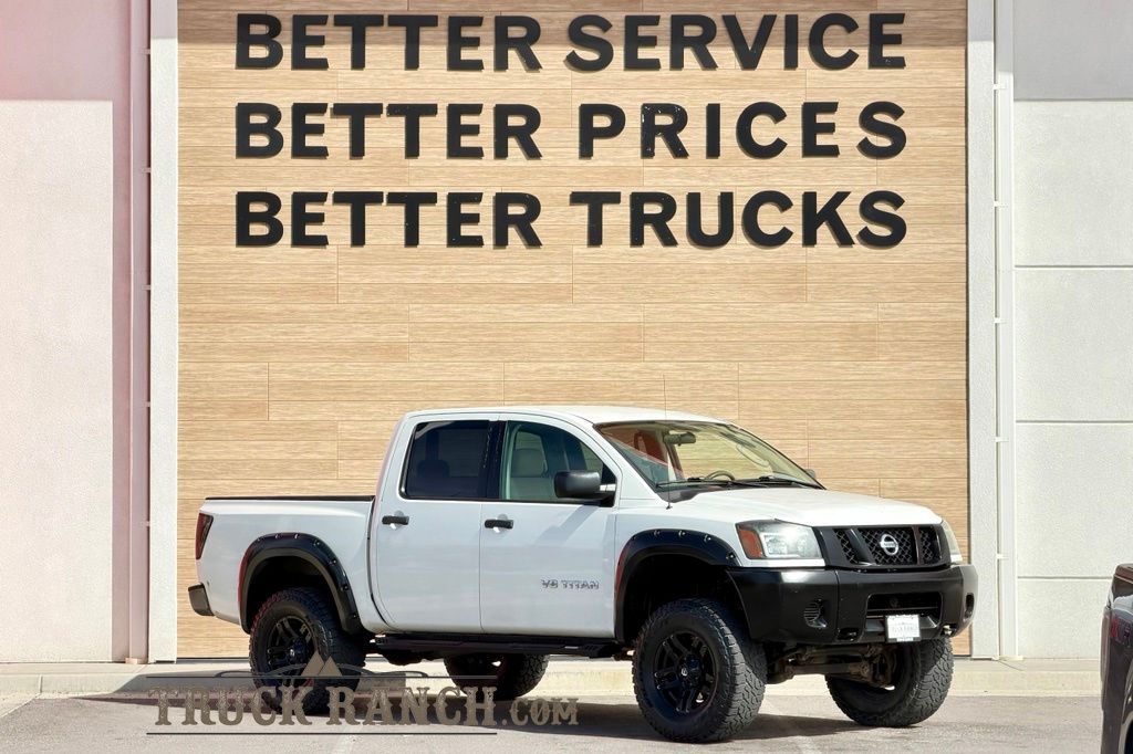 White (Blizzard Pearl) 2008 Nissan Titan Pickup Truck Four-Wheel Drive 5-Speed Automatic