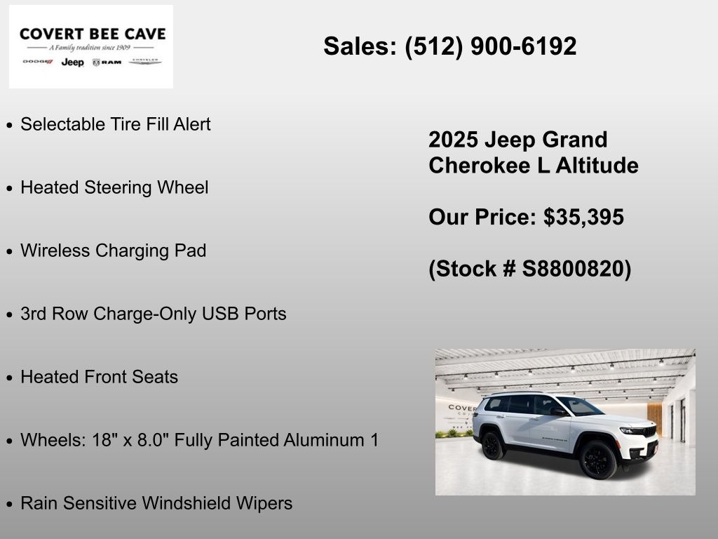 New Car 2025 Jeep Grand Cherokee L  For Sale Under $40,000 In Austin, Texas