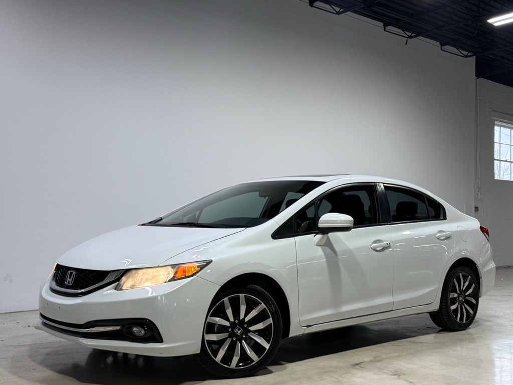 White 2015 Honda Civic EX-L Sedan Front-Wheel Drive Continuously Variable Transmission