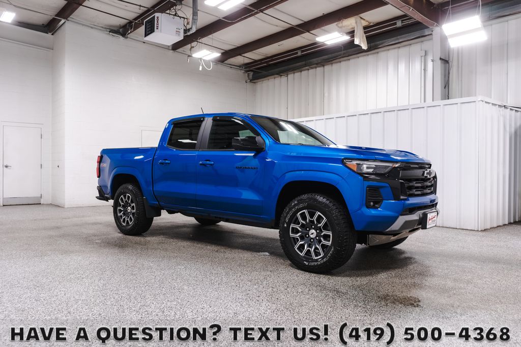 Glacier Blue Metallic 2023 Chevrolet Colorado Pickup Truck Four-Wheel Drive 8-Speed Automatic