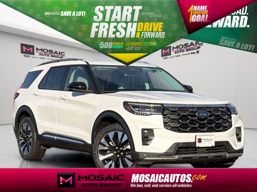 Star White Metallic Tri-Coat 2026 Ford Explorer Platinum AWD SUV / Crossover All-Wheel Drive Automatic