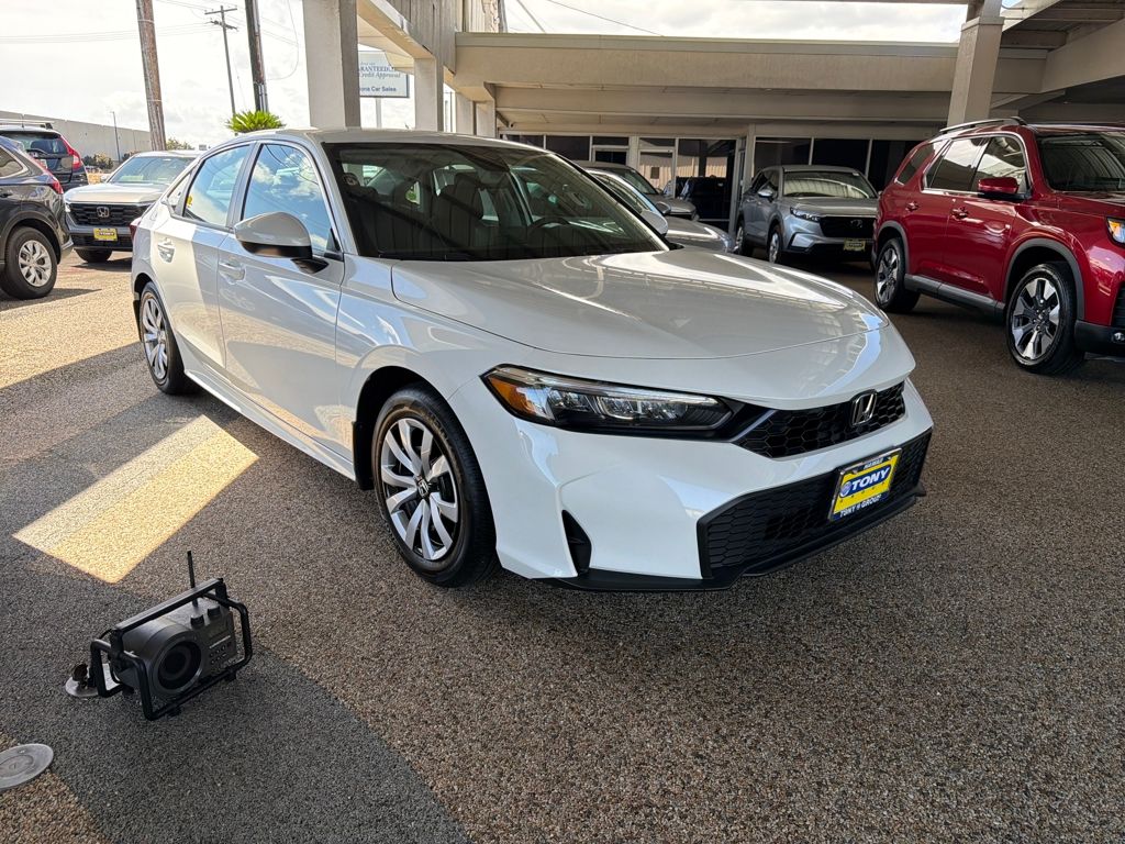 Platinum White Pearl 2026 Honda Civic LX FWD Sedan Front-Wheel Drive Continuously Variable Transmission