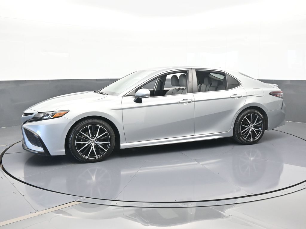 Used 2021 Celestial Silver Metallic Toyota SE image 2