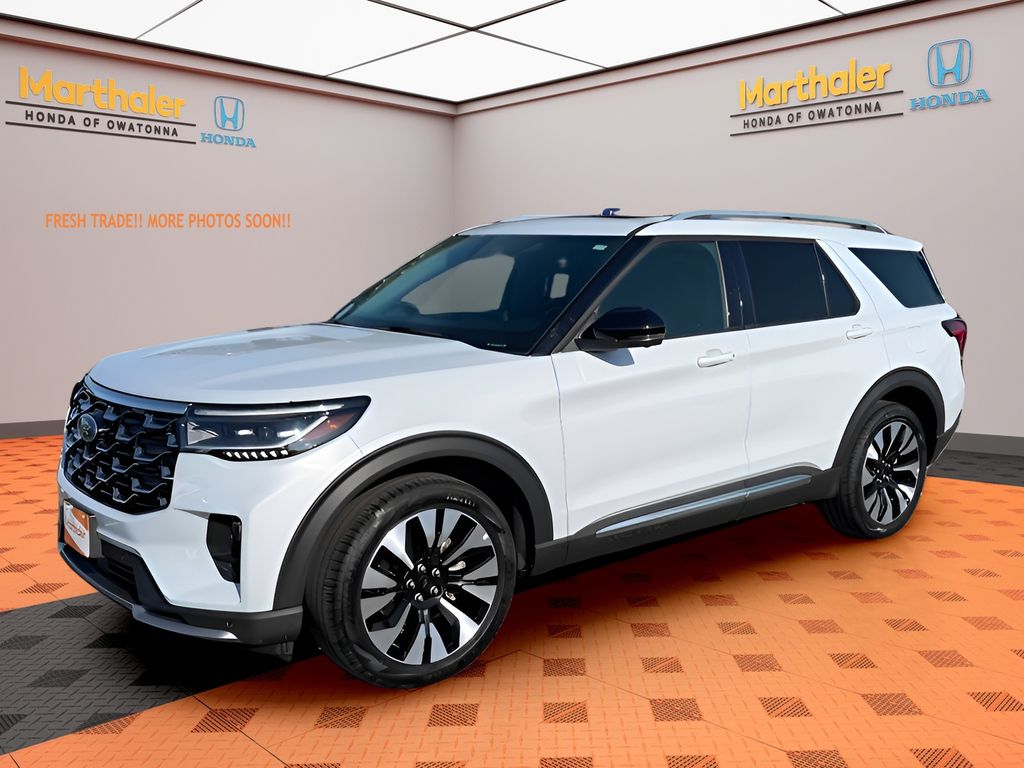 White Metallic 2025 Ford Explorer Platinum AWD SUV / Crossover All-Wheel Drive Automatic