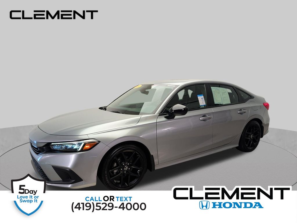 Silver 2024 Honda Civic Sedan Front-Wheel Drive Continuously Variable Transmission