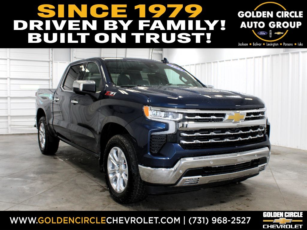 Northsky Blue Metallic 2023 Chevrolet Silverado 1500 LTZ Crew Cab 4WD Pickup Truck Four-Wheel Drive Automatic