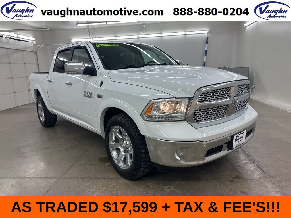 Bright White Clearcoat 2017 RAM 1500 Laramie Crew Cab 4WD Pickup Truck Four-Wheel Drive 8-Speed Automatic