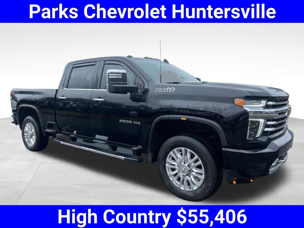 Black 2022 Chevrolet Silverado 2500HD High Country Crew Cab 4WD Pickup Truck Four-Wheel Drive 10-Speed Automatic