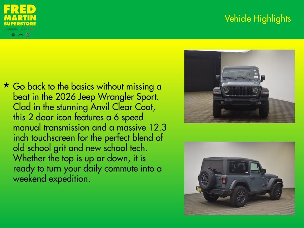 new 2026 Jeep Wrangler car, priced at $34,740