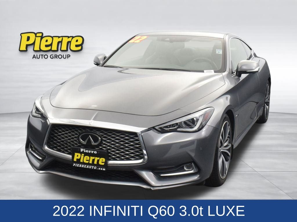 Gray (Graphite Shadow) 2022 INFINITI Q60 3.0T Luxe RWD Coupe Rear-Wheel Drive 7-Speed Automatic