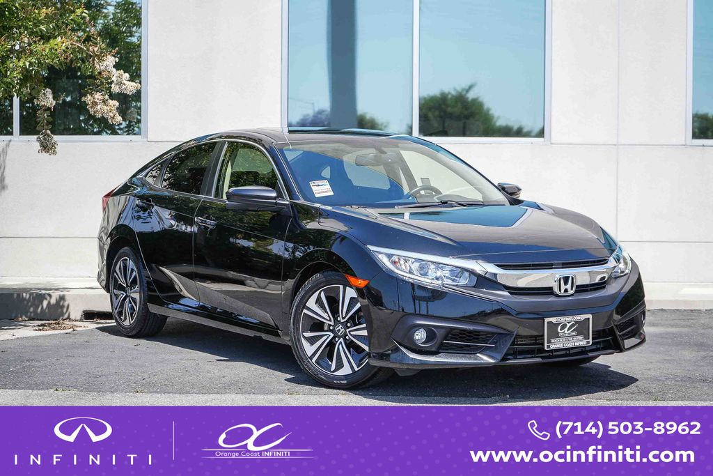 Black 2018 Honda Civic EX-L Sedan Front-Wheel Drive Continuously Variable Transmission