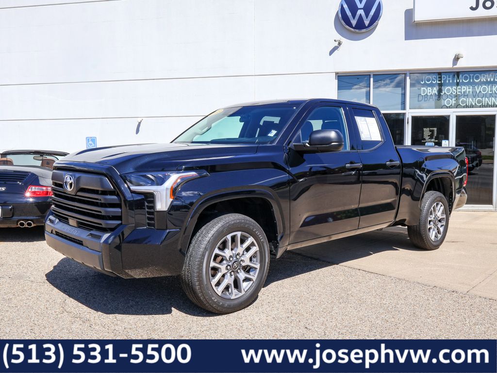Midnight Black 2023 Toyota Tundra SR Double Cab 4WD Pickup Truck Four-Wheel Drive Automatic