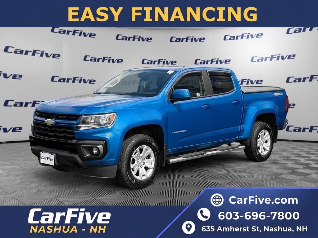 Bright Blue Metallic 2022 Chevrolet Colorado Pickup Truck Four-Wheel Drive 8-Speed Automatic