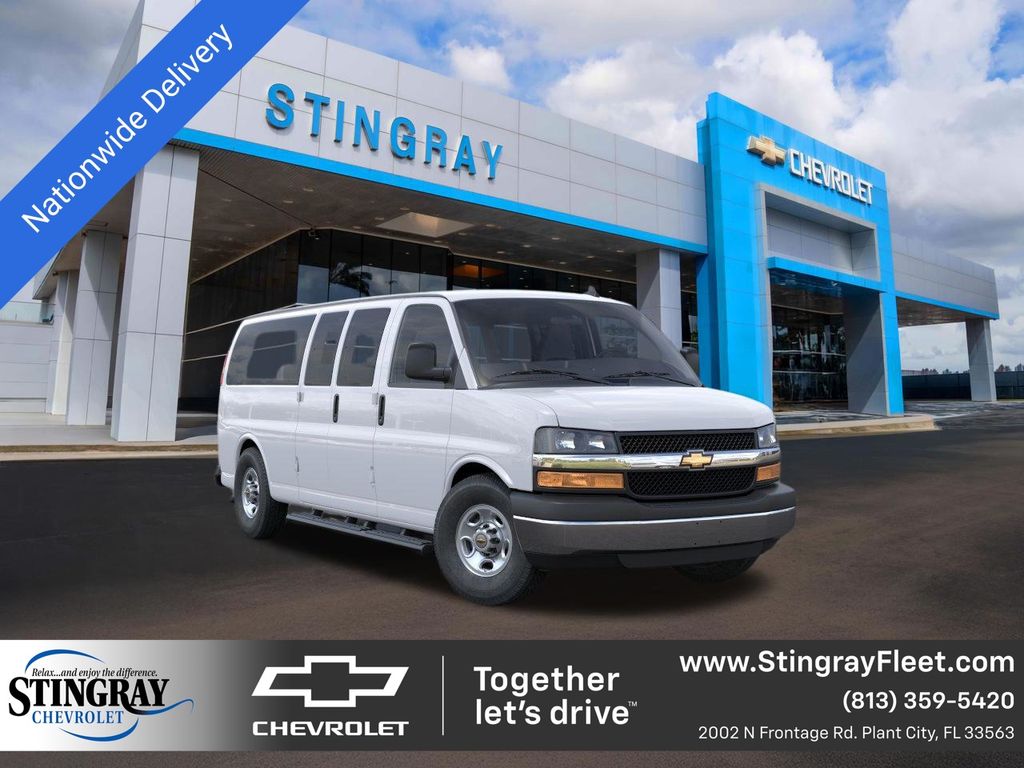 Summit White 2024 Chevrolet Express 3500 LS Extended RWD Van Rear-Wheel Drive