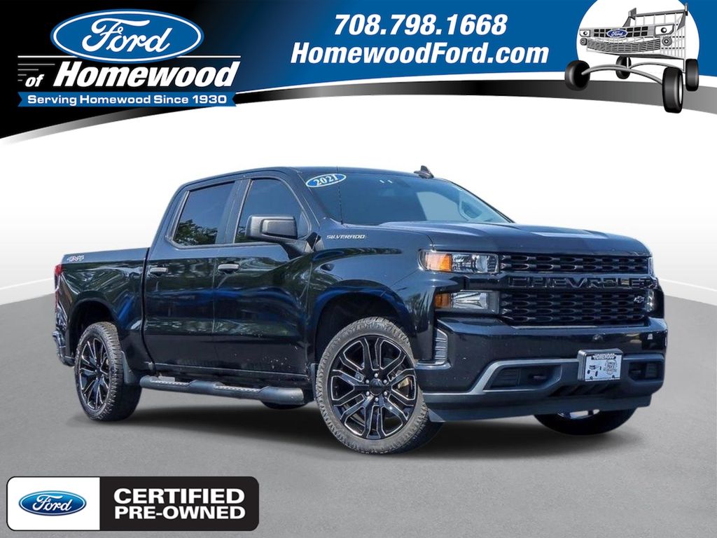 Black 2021 Chevrolet Silverado 1500 Pickup Truck Four-Wheel Drive 8-Speed Automatic