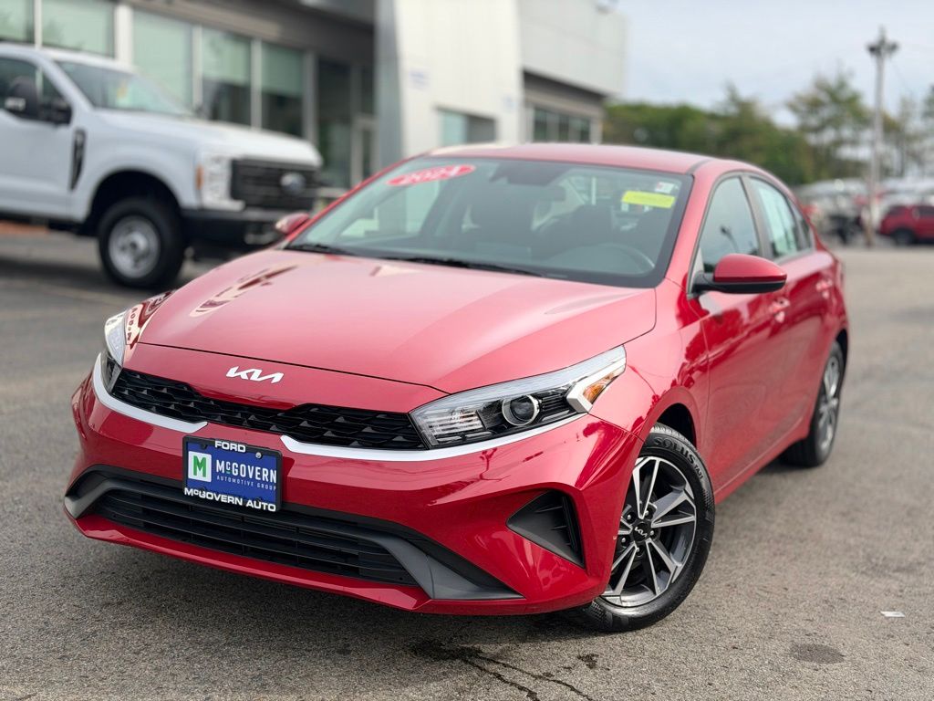 Currant Red 2024 Kia Forte LXS FWD Sedan Front-Wheel Drive Continuously Variable Transmission