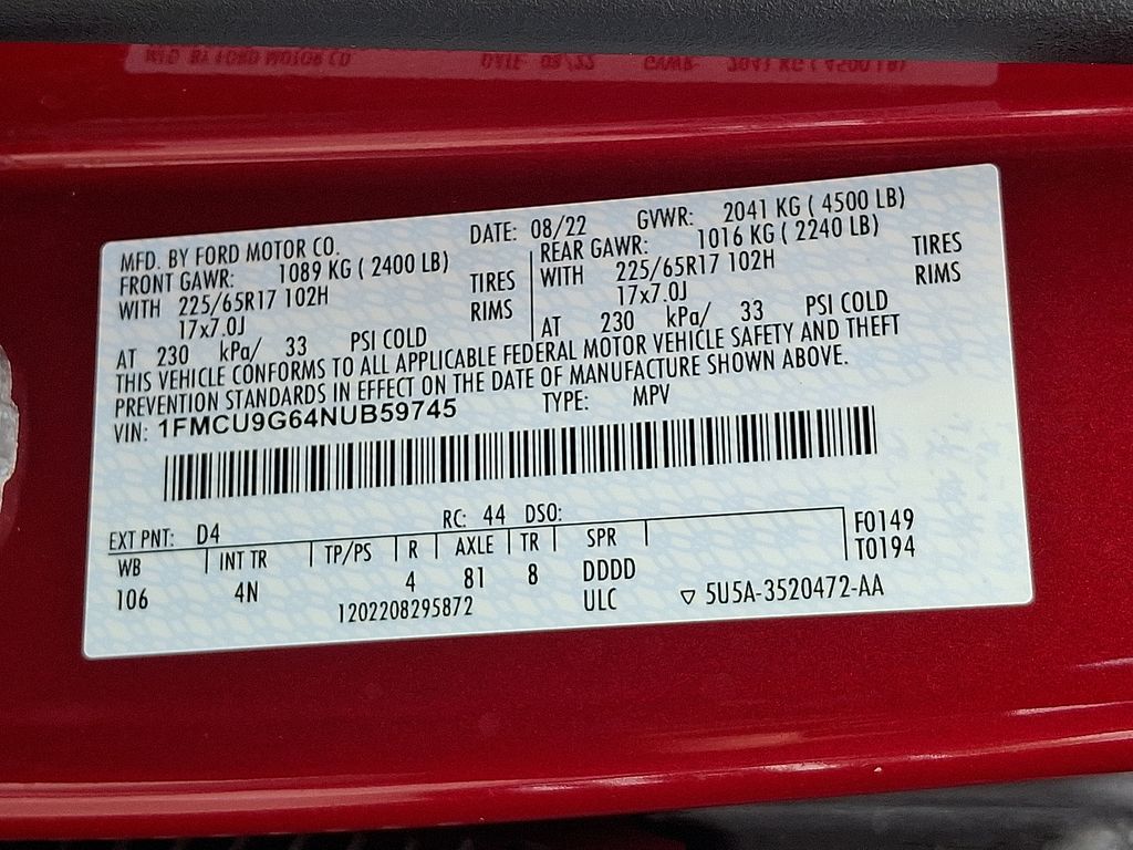 used 2022 Ford Escape car, priced at $19,881