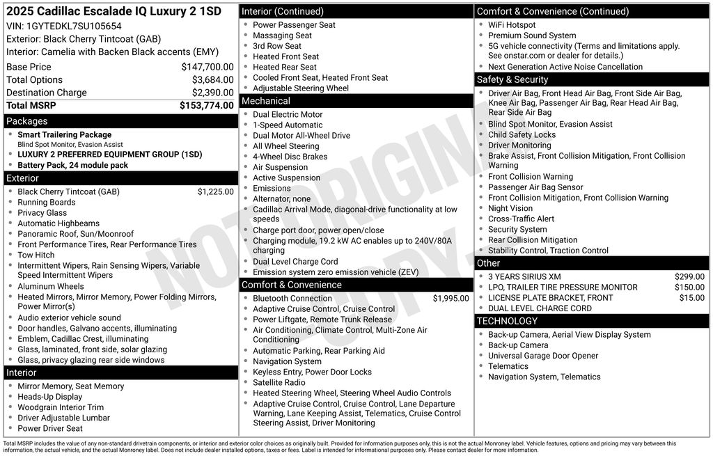 Used Car 2025 Cadillac Escalade Iq  Luxury 2 For Sale Under $110,000 In Austin, Texas